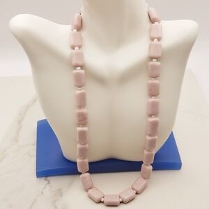 Pastel Lavender 9.5" Chicklet Solid Glass Tile Link Necklace